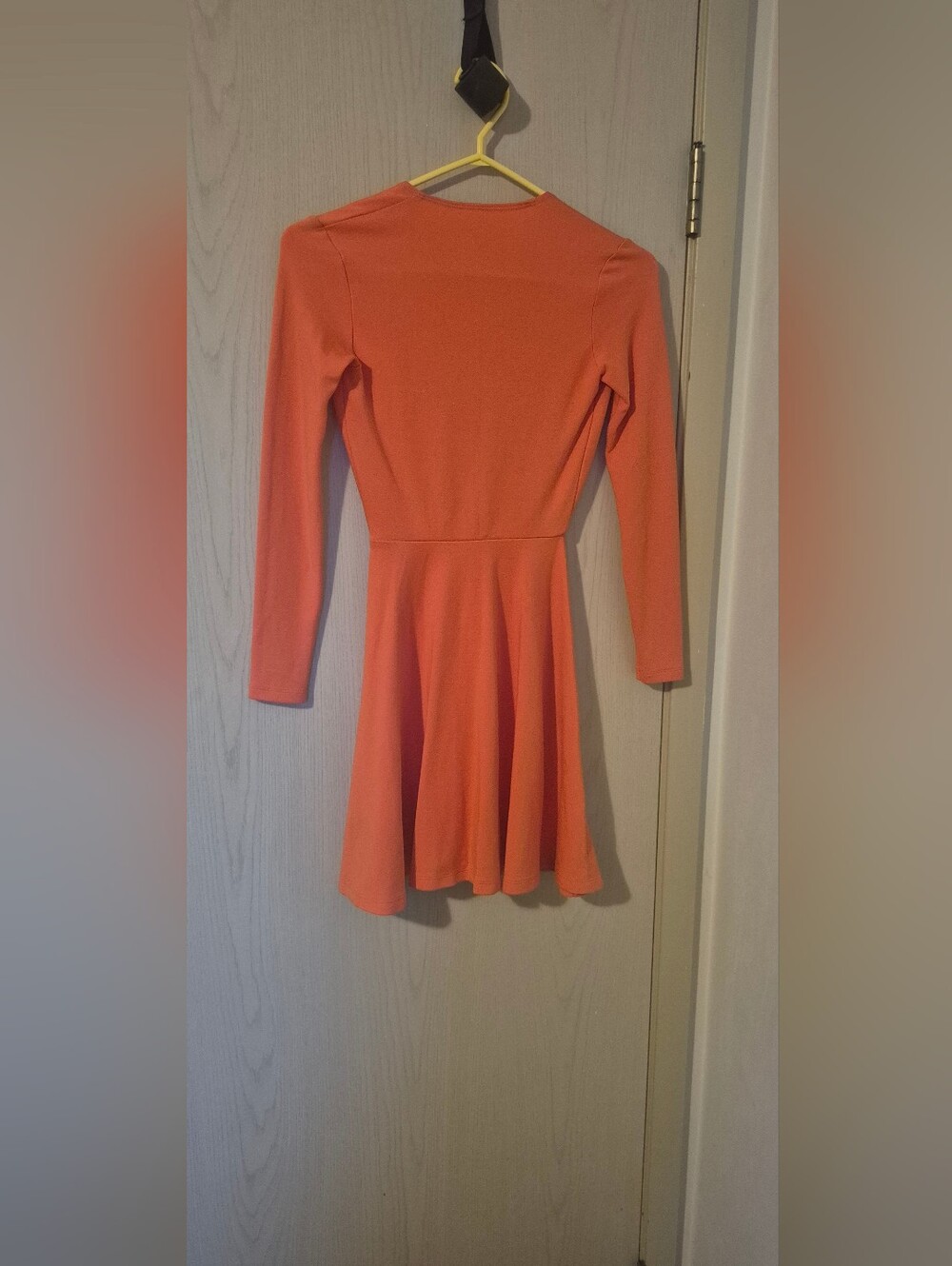 American Apparel Deep V Skater Dress | XS | Coral Orange - Picture 2 of 5